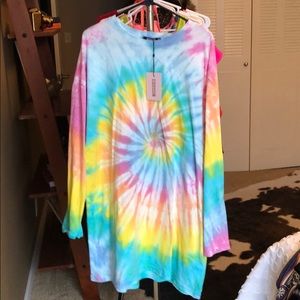 Tie die T-shirt dress